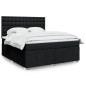 vidaXL Boxspringbett mit Matratze Schwarz 180x200 cm Stoff vidaXL Boxspringbett mit Matratze Schwarz 180x200 cm Stoff