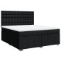 vidaXL Boxspringbett mit Matratze Schwarz 180x200 cm Stoff vidaXL Boxspringbett mit Matratze Schwarz 180x200 cm Stoff