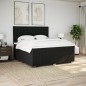 vidaXL Boxspringbett mit Matratze Schwarz 180x200 cm Stoff vidaXL Boxspringbett mit Matratze Schwarz 180x200 cm Stoff