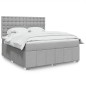 vidaXL Boxspringbett mit Matratze Hellgrau 180x200 cm Stoff vidaXL Boxspringbett mit Matratze Hellgrau 180x200 cm Stoff