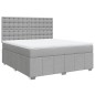 vidaXL Boxspringbett mit Matratze Hellgrau 180x200 cm Stoff vidaXL Boxspringbett mit Matratze Hellgrau 180x200 cm Stoff