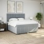 vidaXL Boxspringbett mit Matratze Hellgrau 180x200 cm Stoff vidaXL Boxspringbett mit Matratze Hellgrau 180x200 cm Stoff
