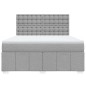 vidaXL Boxspringbett mit Matratze Hellgrau 180x200 cm Stoff vidaXL Boxspringbett mit Matratze Hellgrau 180x200 cm Stoff