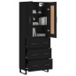 Highboard Schwarz 69,5x34x180 cm Holzwerkstoff Highboard Schwarz 69,5x34x180 cm Holzwerkstoff