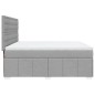 vidaXL Boxspringbett mit Matratze Hellgrau 180x200 cm Stoff vidaXL Boxspringbett mit Matratze Hellgrau 180x200 cm Stoff