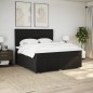 vidaXL Boxspringbett mit Matratze Schwarz 180x200 cm Stoff vidaXL Boxspringbett mit Matratze Schwarz 180x200 cm Stoff