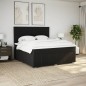 vidaXL Boxspringbett mit Matratze Schwarz 180x200 cm Stoff vidaXL Boxspringbett mit Matratze Schwarz 180x200 cm Stoff