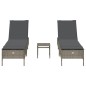 vidaXL 3-tlg. Sonnenliegen-Set mit Auflage Grau Poly Rattan vidaXL 3-tlg. Sonnenliegen-Set mit Auflage Grau Poly Rattan