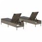vidaXL 3-tlg. Sonnenliegen-Set mit Auflage Grau Poly Rattan vidaXL 3-tlg. Sonnenliegen-Set mit Auflage Grau Poly Rattan