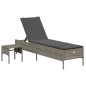 vidaXL 3-tlg. Sonnenliegen-Set mit Auflage Grau Poly Rattan vidaXL 3-tlg. Sonnenliegen-Set mit Auflage Grau Poly Rattan