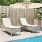 vidaXL 3-tlg. Sonnenliegen-Set mit Auflage Beige Poly Rattan vidaXL 3-tlg. Sonnenliegen-Set mit Auflage Beige Poly Rattan