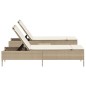 vidaXL 3-tlg. Sonnenliegen-Set mit Auflage Beige Poly Rattan vidaXL 3-tlg. Sonnenliegen-Set mit Auflage Beige Poly Rattan