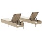 vidaXL 3-tlg. Sonnenliegen-Set mit Auflage Beige Poly Rattan vidaXL 3-tlg. Sonnenliegen-Set mit Auflage Beige Poly Rattan