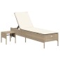 vidaXL 3-tlg. Sonnenliegen-Set mit Auflage Beige Poly Rattan vidaXL 3-tlg. Sonnenliegen-Set mit Auflage Beige Poly Rattan