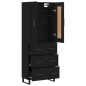 Highboard Schwarz 69,5x34x180 cm Holzwerkstoff Highboard Schwarz 69,5x34x180 cm Holzwerkstoff