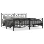 vidaXL Bettgestell mit Kopf- und Fußteil Metall Schwarz 193x203 cm vidaXL Bettgestell mit Kopf- und Fußteil Metall Schwarz 193x203 cm