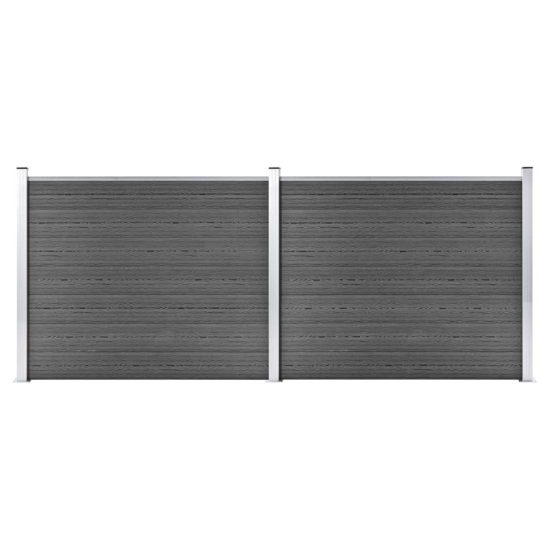 vidaXL Zaunelement Set WPC 353x146 cm Schwarz vidaXL Zaunelement Set WPC 353x146 cm Schwarz