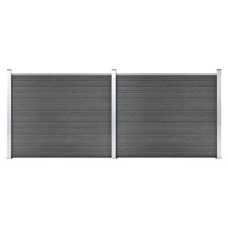 vidaXL Zaunelement Set WPC 353x146 cm Schwarz  