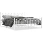 vidaXL Bettgestell mit Kopf- und Fußteil Metall Weiß 183x213 cm vidaXL Bettgestell mit Kopf- und Fußteil Metall Weiß 183x213 cm