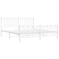 vidaXL Bettgestell mit Kopf- und Fußteil Metall Weiß 183x213 cm vidaXL Bettgestell mit Kopf- und Fußteil Metall Weiß 183x213 cm