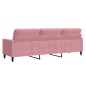 vidaXL 3-Sitzer-Sofa Rosa 210 cm Samt vidaXL 3-Sitzer-Sofa Rosa 210 cm Samt