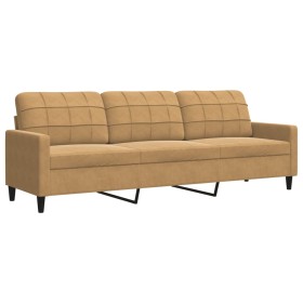 vidaXL 3-Sitzer-Sofa Braun 210 cm Samt