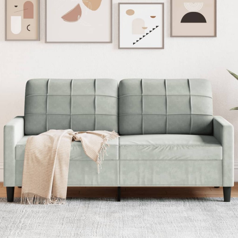 vidaXL 2-Sitzer-Sofa Hellgrau 140 cm Samt vidaXL 2-Sitzer-Sofa Hellgrau 140 cm Samt