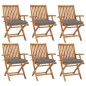 vidaXL Klappbare Gartenstühle mit Kissen 6 Stk. Massivholz Teak vidaXL Klappbare Gartenstühle mit Kissen 6 Stk. Massivholz Teak