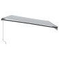 vidaXL Markise Manuell mit LEDs Anthrazit & Weiß 450x350 cm vidaXL Markise Manuell mit LEDs Anthrazit & Weiß 450x350 cm
