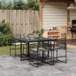 vidaXL 5-tlg. Garten-Essgruppe mit Kissen Schwarz Poly Rattan vidaXL 5-tlg. Garten-Essgruppe mit Kissen Schwarz Poly Rattan