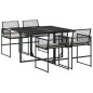 vidaXL 5-tlg. Garten-Essgruppe mit Kissen Schwarz Poly Rattan vidaXL 5-tlg. Garten-Essgruppe mit Kissen Schwarz Poly Rattan