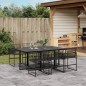 vidaXL 7-tlg. Garten-Essgruppe Schwarz Poly Rattan vidaXL 7-tlg. Garten-Essgruppe Schwarz Poly Rattan