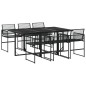 vidaXL 7-tlg. Garten-Essgruppe Schwarz Poly Rattan vidaXL 7-tlg. Garten-Essgruppe Schwarz Poly Rattan