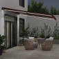 vidaXL Markise Manuell mit LEDs Weinrot 400x300 cm vidaXL Markise Manuell mit LEDs Weinrot 400x300 cm
