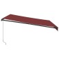 vidaXL Markise Manuell mit LEDs Weinrot 400x300 cm vidaXL Markise Manuell mit LEDs Weinrot 400x300 cm