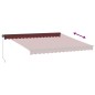 vidaXL Markise Manuell mit LEDs Weinrot 400x300 cm vidaXL Markise Manuell mit LEDs Weinrot 400x300 cm