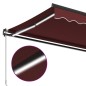vidaXL Markise Manuell mit LEDs Weinrot 400x300 cm vidaXL Markise Manuell mit LEDs Weinrot 400x300 cm