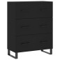 Highboard Schwarz 69,5x34x180 cm Holzwerkstoff Highboard Schwarz 69,5x34x180 cm Holzwerkstoff
