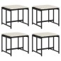 vidaXL Gartenhocker mit Kissen 4 Stk. Schwarz Poly Rattan vidaXL Gartenhocker mit Kissen 4 Stk. Schwarz Poly Rattan
