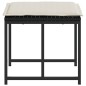 vidaXL Gartenhocker mit Kissen 4 Stk. Schwarz Poly Rattan vidaXL Gartenhocker mit Kissen 4 Stk. Schwarz Poly Rattan