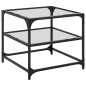 vidaXL Couchtisch mit Glasplatte Transparent 50x50x45 cm Stahl vidaXL Couchtisch mit Glasplatte Transparent 50x50x45 cm Stahl