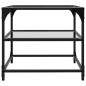 vidaXL Couchtisch mit Glasplatte Transparent 50x50x45 cm Stahl vidaXL Couchtisch mit Glasplatte Transparent 50x50x45 cm Stahl