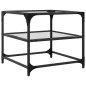 vidaXL Couchtisch mit Glasplatte Transparent 50x50x45 cm Stahl vidaXL Couchtisch mit Glasplatte Transparent 50x50x45 cm Stahl