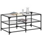 vidaXL Couchtisch mit Glasplatte Transparent 98,5x50x45 cm Stahl vidaXL Couchtisch mit Glasplatte Transparent 98,5x50x45 cm Stahl