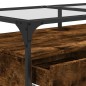 vidaXL Couchtisch mit Glasplatte Räuchereiche 98,5x50x45 cm Stahl vidaXL Couchtisch mit Glasplatte Räuchereiche 98,5x50x45 cm Stahl