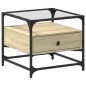 vidaXL Couchtisch mit Glasplatte Sonoma-Eiche 50x50x45 cm Stahl vidaXL Couchtisch mit Glasplatte Sonoma-Eiche 50x50x45 cm Stahl