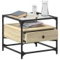 vidaXL Couchtisch mit Glasplatte Sonoma-Eiche 50x50x45 cm Stahl vidaXL Couchtisch mit Glasplatte Sonoma-Eiche 50x50x45 cm Stahl