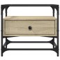 vidaXL Couchtisch mit Glasplatte Sonoma-Eiche 50x50x45 cm Stahl vidaXL Couchtisch mit Glasplatte Sonoma-Eiche 50x50x45 cm Stahl