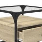 vidaXL Couchtisch mit Glasplatte Sonoma-Eiche 50x50x45 cm Stahl vidaXL Couchtisch mit Glasplatte Sonoma-Eiche 50x50x45 cm Stahl