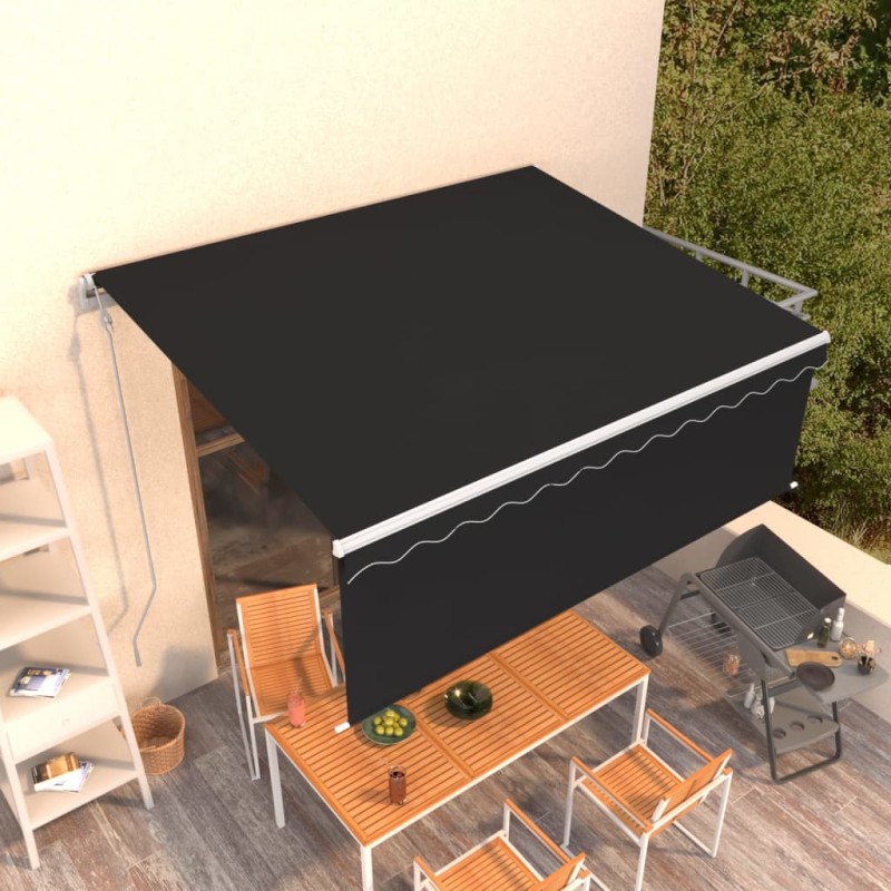 Gelenkarmmarkise Automatisch mit Jalousie 4x3 m Anthrazit Gelenkarmmarkise Automatisch mit Jalousie 4x3 m Anthrazit
